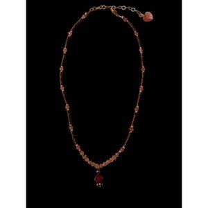 925 Sterling Silver Glass Crystal Beaded 14.5-17" Long Necklace